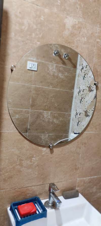 round mirror #GlassMirror  #mirror_wall