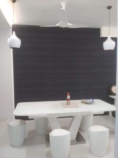 Dining area highlighted with wall paper #wallpaper  #DiningTable #decodiningtable