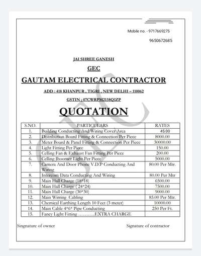 *Electrician contractor*
electric canduting and wiring