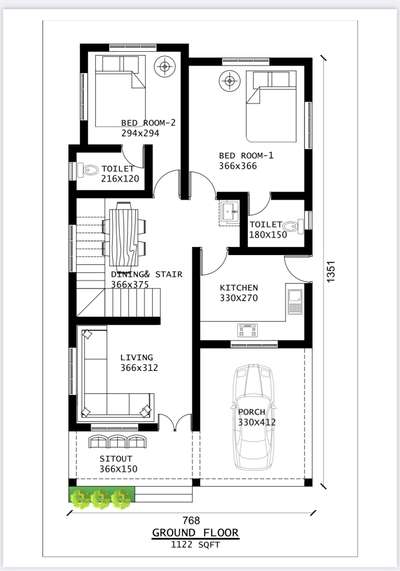 #1122sqft #2BHKHouse