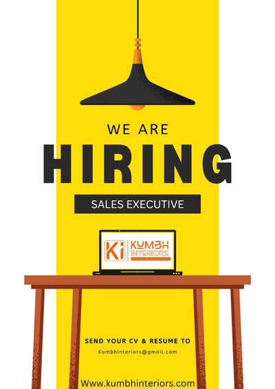 🚀 **We’re Hiring – Sales Executive (Full-Time, Jaipur)** 🚀
If you have a passion for sales and an eye for design, this is your chance to be part of **KUMBH INTERIORS** – a leader in modern apartment interiors.

📍 Location: Mansarovar, Jaipur
💼 Role: Sales Executive
💰 Salary + Attractive Incentives

Send your CV to www.kumbhinteriors.com
mailto:-kumbhinteriors@gmail.com
WhatsApp      9460006956
                   +91 9840115565
         
          

Let’s create dream homes together! 🏡✨
#kumbhinteriors #apartmentinteriorspecialis #InteriorDesigner #interiores 
---