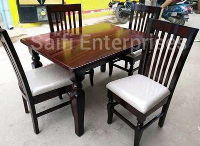 Four chairs with table Dining set CP Saagwan wood 💯 Percent. # #