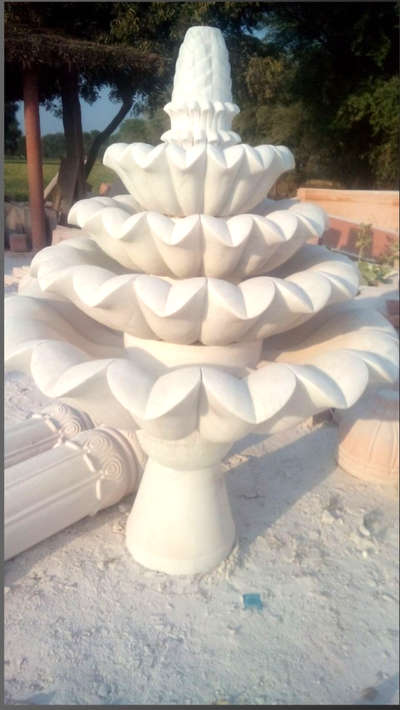 Pure White Water Fountain white marble stone #white  #marble  #fountain #waterfountains