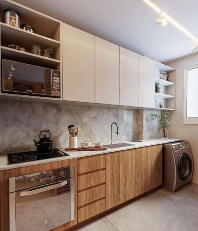 kitchen interior.
.
.
.
 #ClosedKitchen #KitchenIdeas #LargeKitchen #LShapeKitchen #WoodenKitchen