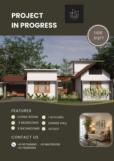We’re bringing another dream home to life!
.
This 1100 sqft project is designed with modern aesthetics and smart space planning – ideal for a happy family lifestyle.

Features include:
✔️ Living Room
✔️ Dining Hall
✔️ 3 Bedrooms & 3 Bathrooms
✔️ Kitchen & Sitout
.


 #1100sqftHouse #tropicalhouse #3BHK #budgethomeplan #ElevationDesign #3d #LivingroomDesigns #sitout #dininghall #ClosedKitchen