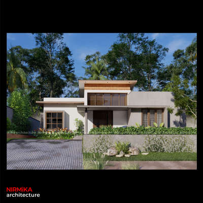 KARTHIKA

Location : Thrissur 
Built Area : 1250 sqft 
Year of Completion : 2022
.
. 
. 
Nestled amidst lush green canopies ,’KARTHIKA’ is a minimal tropical home for a family of 6. The concept evolved around the idea of creating spacious volumes filled with natural light and weaving in with its natural site context.

A north facade with broad openings and a spacious sitout act as a major transitional zone connecting interiors and exteriors. Living with a wide clerestory window brightens up the large volume and creates a lively atmosphere. 

The central indoor courtyard with inbuilt seating space brings in an element of nature to the home. The slit skylight above the courtyard feeds the greenery with ample sunlight. 

Connected to living, the open dining and pooja areas are conceived as more warm and earthy spaces which define the overall volume. 
#residenceproject #KeralaStyleHouse