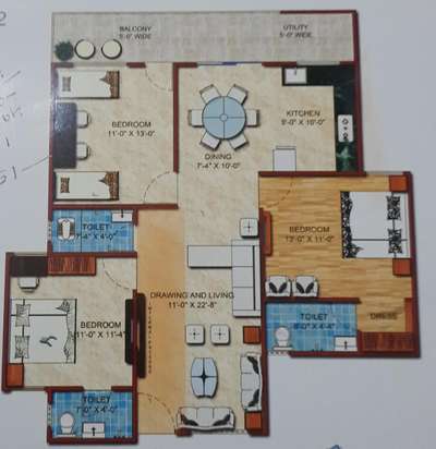 3Bhk flat
1. two unit TV 
2. three double bed
3.three Almira 
4. six seater sofa 
5.mandir
6. 3 bathroom