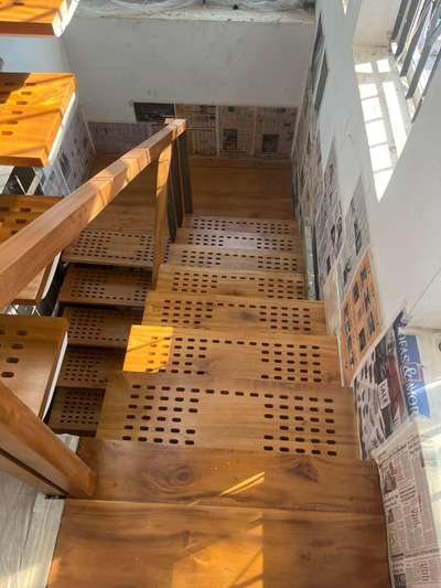 wood staircase. MRF pu