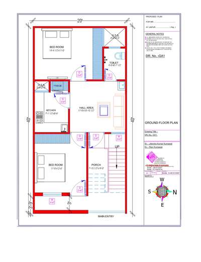 20'x40' flat
2 BHK 
2 square feet