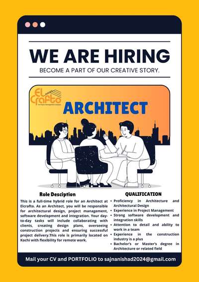#jobvacancies  #jobs  #jobalert   #jobproffesional  #Architectural&Interior   #Ernakulam  #Architect  #kochistudents  #kochi