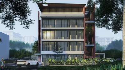 Apartment
Client - Mr. Salim
Site location - Palarivattom, Ernakulam, Kerala
Site area - 35 Cents
Built up area - 10,200 Sqft

A tropical haven in the sky, this multi-story dwelling boasts breathtaking views of the city. The structure features a tropical lifestyle in this stunning multi-story residence, featuring spacious balconies, natural textures, and an abundance of natural light. The multi-story dwelling combines sustainable design. Moreover, it showcases sleek lines, natural materials, and an effortless fusion of form and function. A tropical masterpiece of modern design, this multi-story residence features large windows, Biophilic facades and an abundance of natural beauty.
#HouseDesigns #house_planning #LandscapeDesign #InteriorDesign #projectmanagement