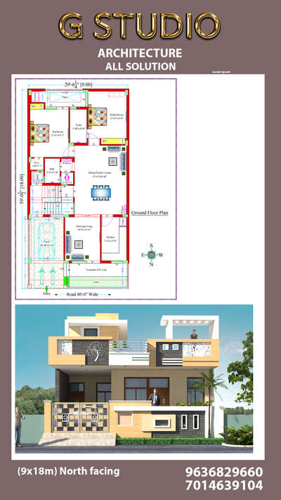 Only ground Cad plan and 3d elevation cost only 11 rs per sq ft.