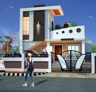 28x55 eliveted House design #EastFacingPlan  #HouseDesigns  #40LakhHouse  #50LakhHouse  #ElevationHome  #ElevationDesign  #ElevationHome