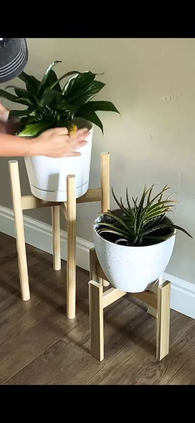 wooden flower pot stand