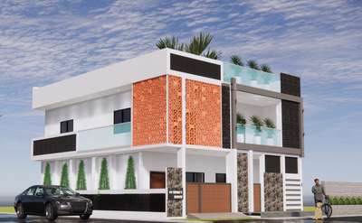 30x40  house elevation  ,rendering image