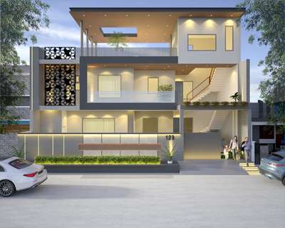 Exterior Elevation Delhi  #exteriordesigns #InteriorDesigner #KitchenInterior #Architectural&Interior