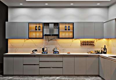 kitchen a perfect place 😁 
@gnestinteriors 
a complete kitchen interior is perfection of designer..how creative we planned.

 #LargeKitchen #lshapedkitchen #ElevationHome #drawer #inotechkitchen #slab #ModularKitchen #moderndesign #homedesigne #LUXURY_INTERIOR #creations #Architectural_Drawings #divineinspiration #perfectrender #LandscapeGarden #LShapeKitchen #lshapedkitchen #KitchenLighting