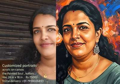 customized portraits, paintings, old b/w to color painting, fantasy painting, acrylic on canvas . confirm your order with ₹1000 only.  15 days delivery. courier to your address #portraitpainting  #portraits #portraitsketch #AcrylicPainting