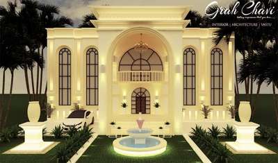 Neo classical theme elevation..
design by grahchavi...
for any queries call us on..9302988434 #ElevationHome  #neoclassicaldesign  #classicalvilla  #modernhome