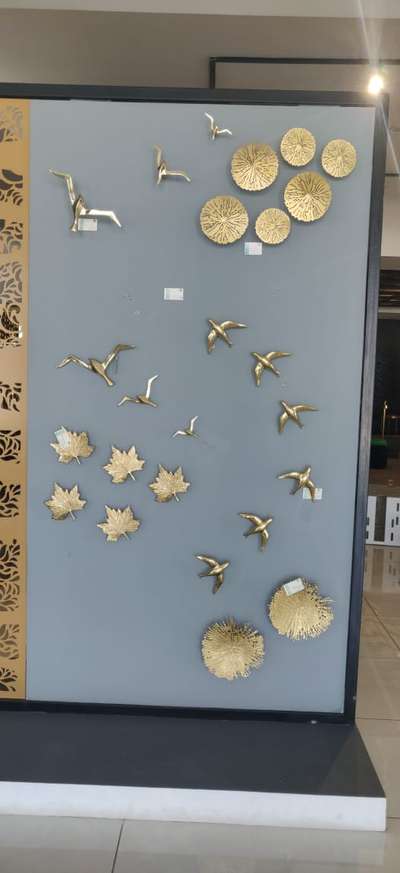 wall art in brass metal.