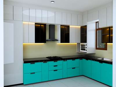 #ClosedKitchen #KitchenIdeas #LShapeKitchen #SmallKitchen  #KitchenCabinet  #KitchenRenovation #3d #InteriorDesigner