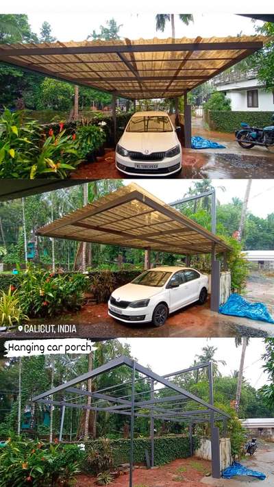 #carporch  #carporches  #Hangingporch  #PolycarbonateSheetRoofing  #architecturedesigns  #Architect  #giroofing  #calicut  #calicutdesigners