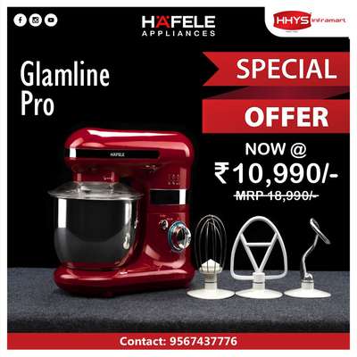 ✅ HAFELE SPECIAL OFFER !

Now Get HAFELE Glamline Pro At Rs.10,990/-

The multifunctional kitchen machine that delivers perfection.  

Visit our HHYS Inframart showroom in Kayamkulam for more details.

𝖧𝖧𝖸𝖲 𝖨𝗇𝖿𝗋𝖺𝗆𝖺𝗋𝗍
𝖬𝗎𝗄𝗄𝖺𝗏𝖺𝗅𝖺 𝖩𝗇 , 𝖪𝖺𝗒𝖺𝗆𝗄𝗎𝗅𝖺𝗆
𝖠𝗅𝖾𝗉𝗉𝖾𝗒 - 690502

Call us for more Details :
+91 95674 37776.

✉️ info@hhys.in

🌐 https://hhys.in/

✔️ Whatsapp Now : https://wa.me/+919567437776

#hhys #hhysinframart #buildingmaterials #hafele #hafeleappliances