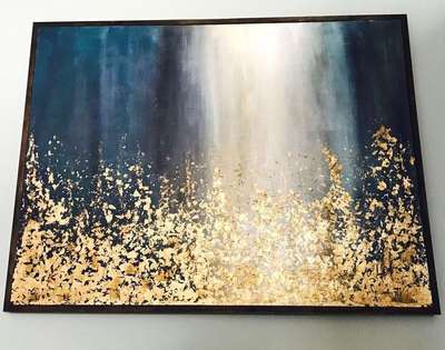30"×40" golden/acrylic art