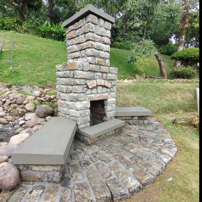 stone fireplace