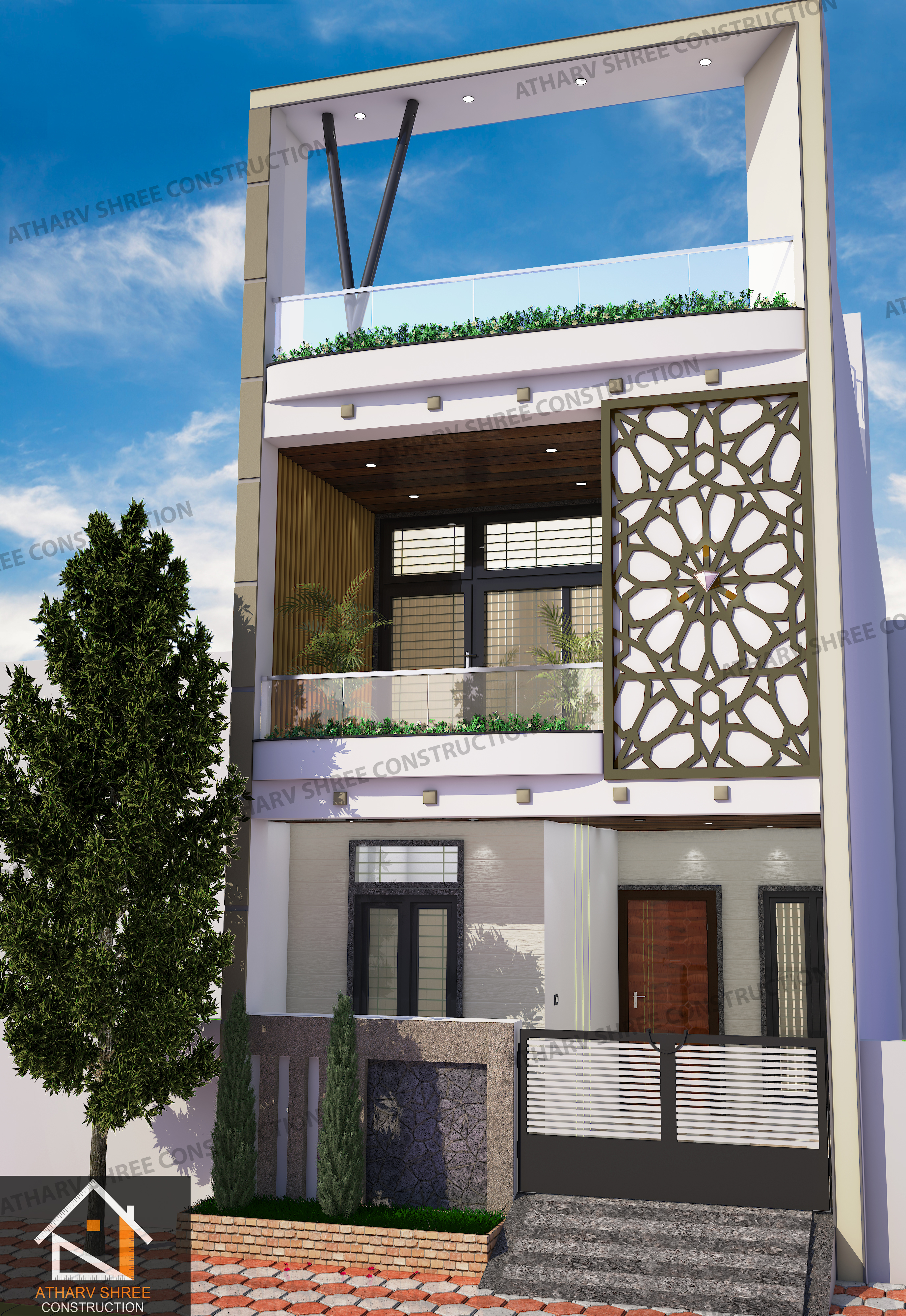 Reasonable rates. Contact us for House plans, interior, exterior, elevation, terrace planning, terrace gardening, with material construction and many more services.  #ElevationDesign #3delevationhome #Autodesk3dsmax #autocad #vrayrender #plants #colourcombination #HouseConstruction
 #modernhouses