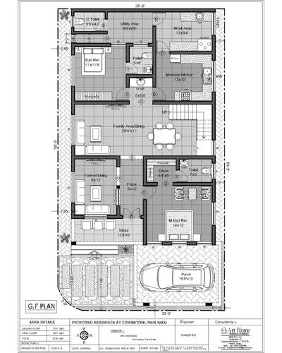 2D plan (Model Plan) #Coimbatore
edited model plan # ground floor area - 1731 square feet #first floor area - 1007 square feet #Total Area - 2738 square feet