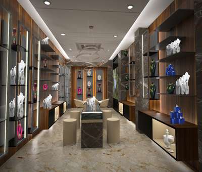 #modern jewellery showroom  design and bar lounge area