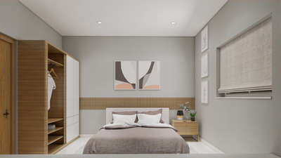 Simple yet stylish bedroom design.
.
.
 #bedroominteriors #InteriorDesigner #budget_home_simple_interi #budgethomes #KeralaStyleHouse #WardrobeIdeas #IndoorPlants #WallDecors #WALL_PANELLING #ceilinglights #simplehomestyle