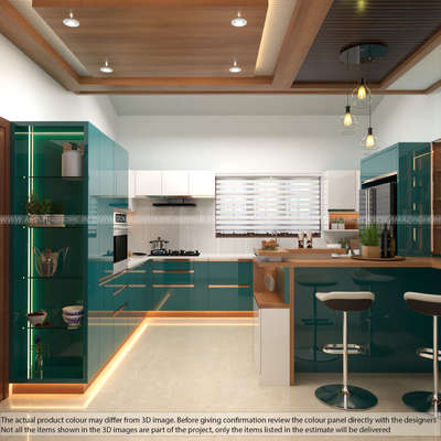 Discover the perfect blend of elegance and efficiency with our state-of-the-art modular kitchens. Step into the future of kitchen design with our sleek and modern modular kitchens. Crafted with precision and featuring glossy turquoise cabinets, under-cabinet lighting, and integrated appliances, this kitchen is the epitome of style and functionality. This modular kitchen features high-gloss laminate cabinets, quartz countertops, and a mix of open shelving and concealed storage. The under-cabinet LED lighting enhances the workspace while adding a touch of elegance.
#ModularKitchen #ModernKitchenDesign #HighGlossLaminate #QuartzCountertops #KitchenInspiration #InteriorDesign #HomeInteriors #LuxuryKitchen #KitchenGoals #SmartStorage #LEDLighting #KeralaInteriors #amazinghomeinteriors