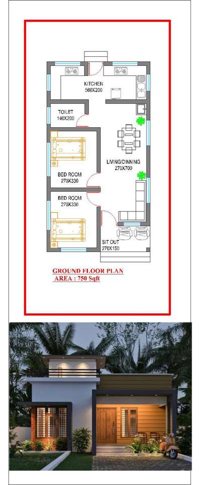 With a perfect plan✨ perfect your dream home 🏠... #FloorPlans #3DPlans  #3d #2BHKPlans #budjethome  #SmallHouse