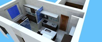 Modular kitchen 3d view