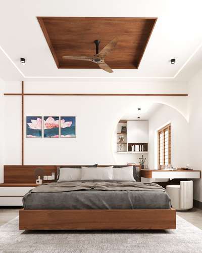 Project: Bedroom "Ayushi Nilaya"
Location: Kochi
Status: Completed
Client: Ms. Ananya Rao

Site Area: 20 cents
Built-Up Area: 3500 sqft

In the heart of Kochi, the bedroom of Ayushi Nilaya exemplifies modern comfort and elegance. Studio Miraki designed this space with a focus on serene aesthetics and functional luxury. The room features a harmonious color palette and minimalist furnishings, complemented by ample natural light. The open layout and refined textures create a peaceful sanctuary, embodying both sophistication and relaxation. #keralahomeplanners #interiordesign #interior #interiordesigner #homedecoration #homedesign #home #homedesignideas #keralahomes