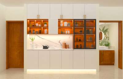 crockery shelf 3d design. #diningarea