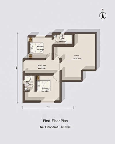 Floor Plan 1500sq.ft #FloorPlans #two_story  #small_homeplans  #Minimalistic