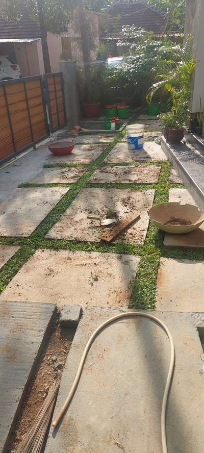 gates and Concrete floor with natural grass