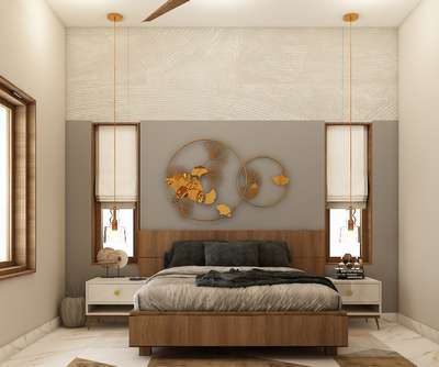 budget friendly bedroom grey and beige theme designed by @casaluna architecture and interior design by shahanas badarudheen  #BedroomDecor  #BedroomDesigns #keralastyle  #simple