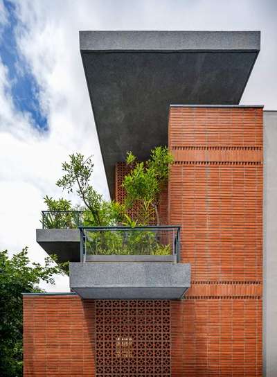 exposed brick with brutal concrete structure.