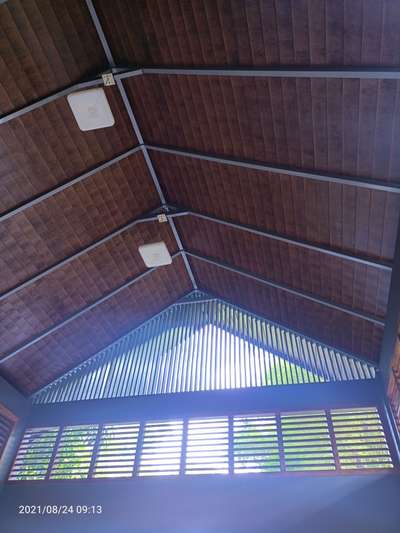 bison designer board 6" planks ceiling with ms louvers