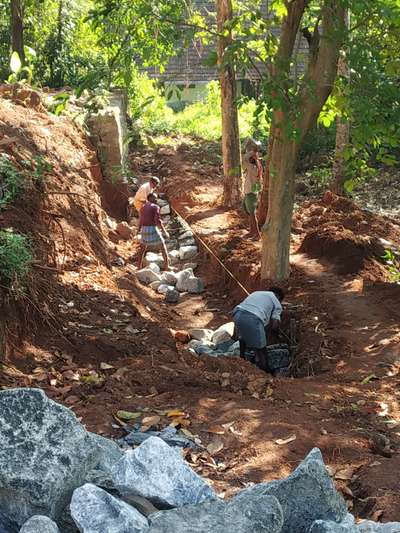 #rubble work #compound wall #skilled labours