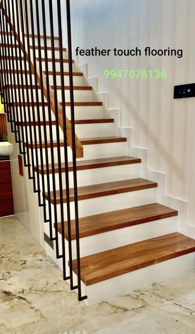 #staircase വുഡ്. വൈറ്റ് tile # # #