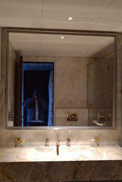 Bath room Customised metal mirror.