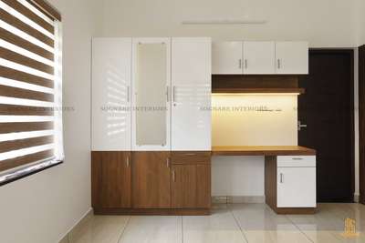 white and wood combination#
 #bedroomwardrobe  #wadrobedesign