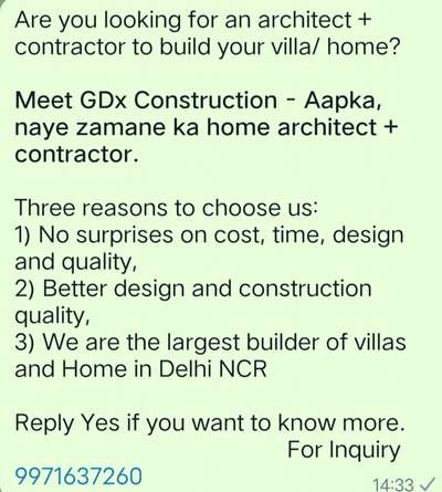 Noida or Greater Noida me kahi apne ghar construction karaye 
labour+ materials 1250 Rs sqft me 

@1250 ,@1250......With finished
