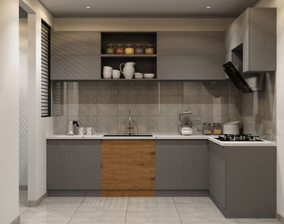 Design with dignity. 3D proposal for kitchen project  #KitchenIdeas  #LShapeKitchen  #KitchenCabinet  #ModularKitchen