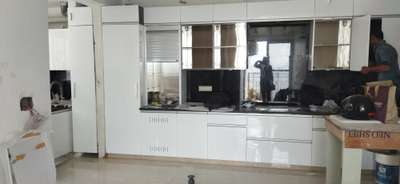 stainless steel White colour kitchen